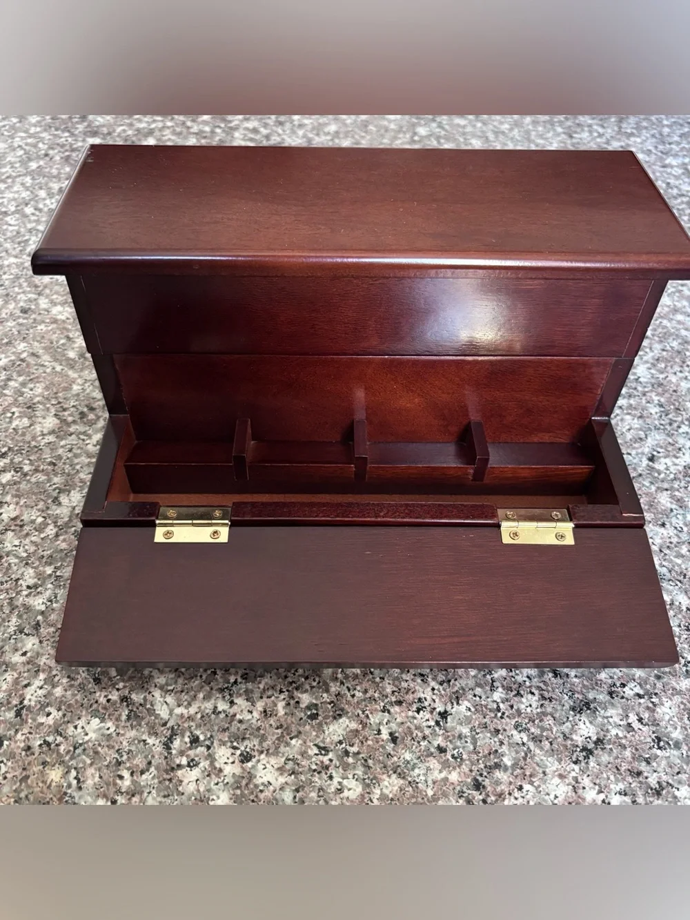 Classic Wood Jewelry Organizer in Dark Cherry Finish